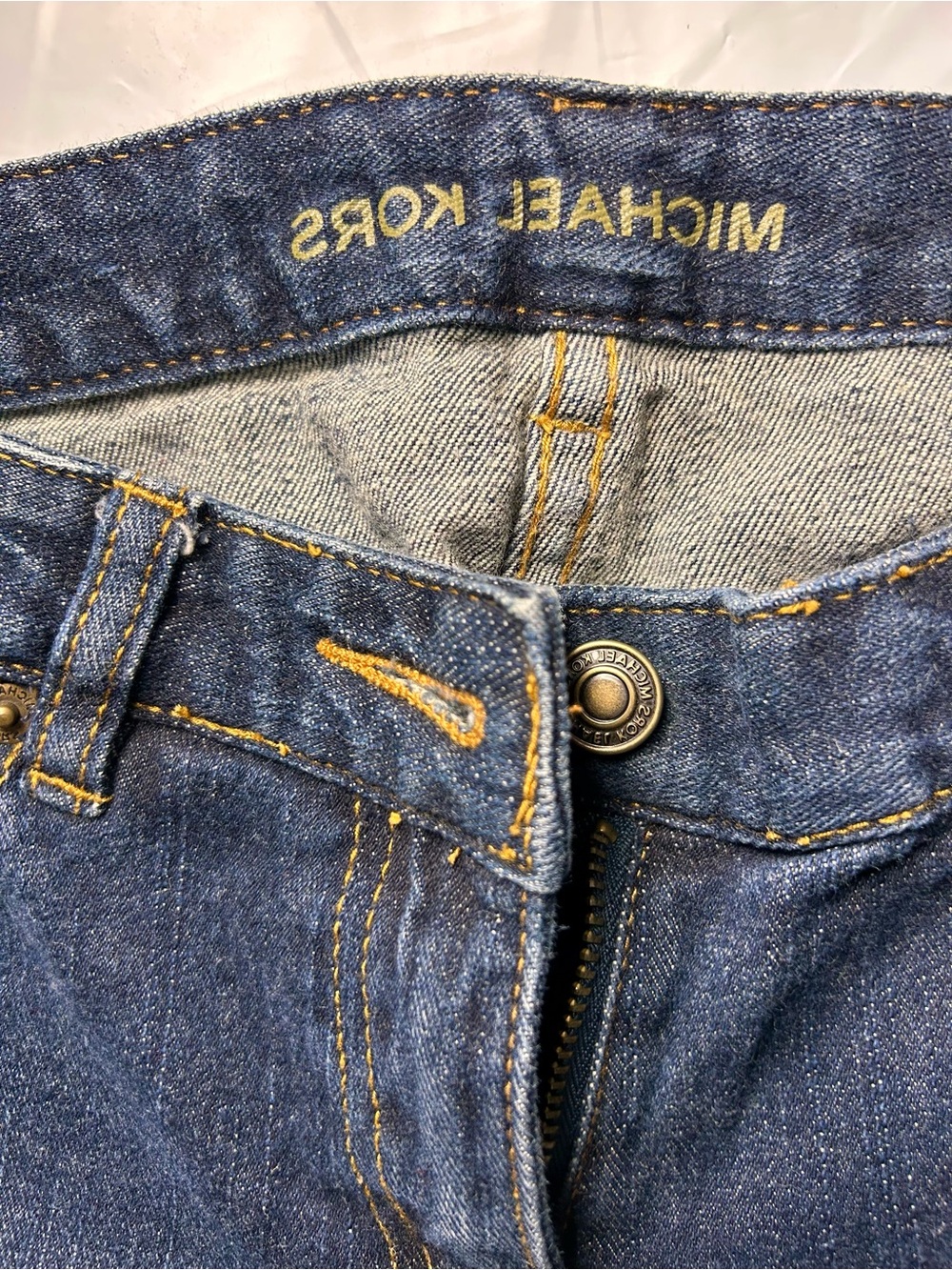 EUC Michael Kors Dark Blue Denim Jeans with Gold Accents - Picture 6 of 7